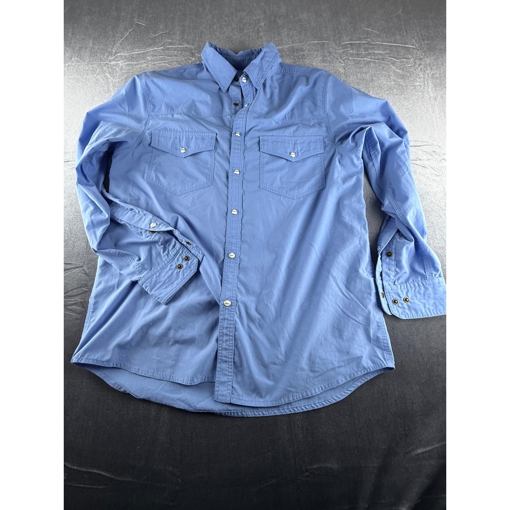 Schnees Bozeman Montana Men's M Blue Western Pearl Snap Shirt USA Made